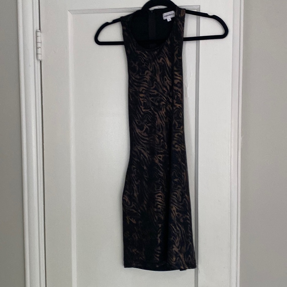 Brown and black dress